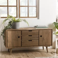 Macabane Buffet ANDY Scandi Bois 2 Portes 3 Tiroirs Sapin New