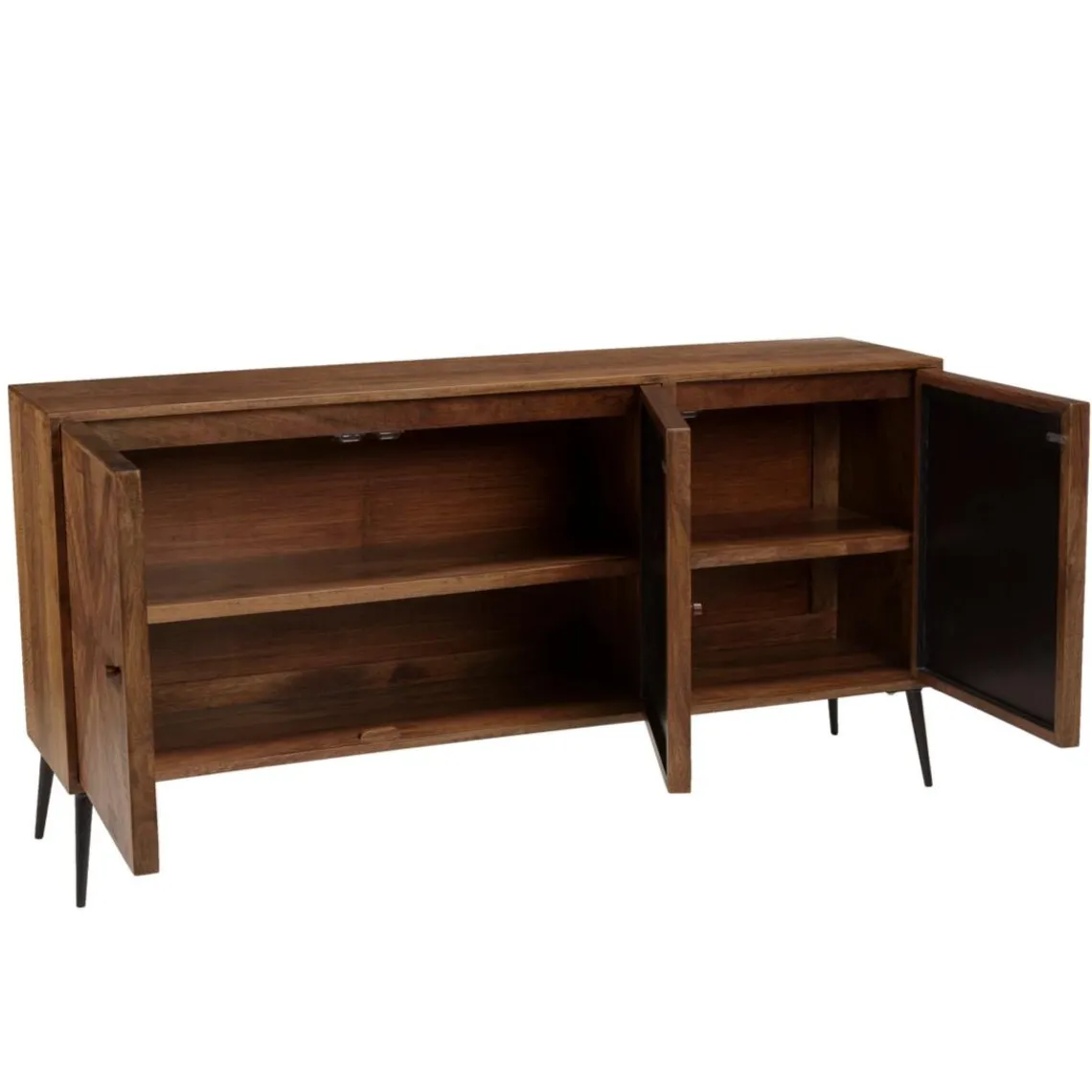 Macabane Buffet bois 3 portes symétriques pieds métal KIARA Online