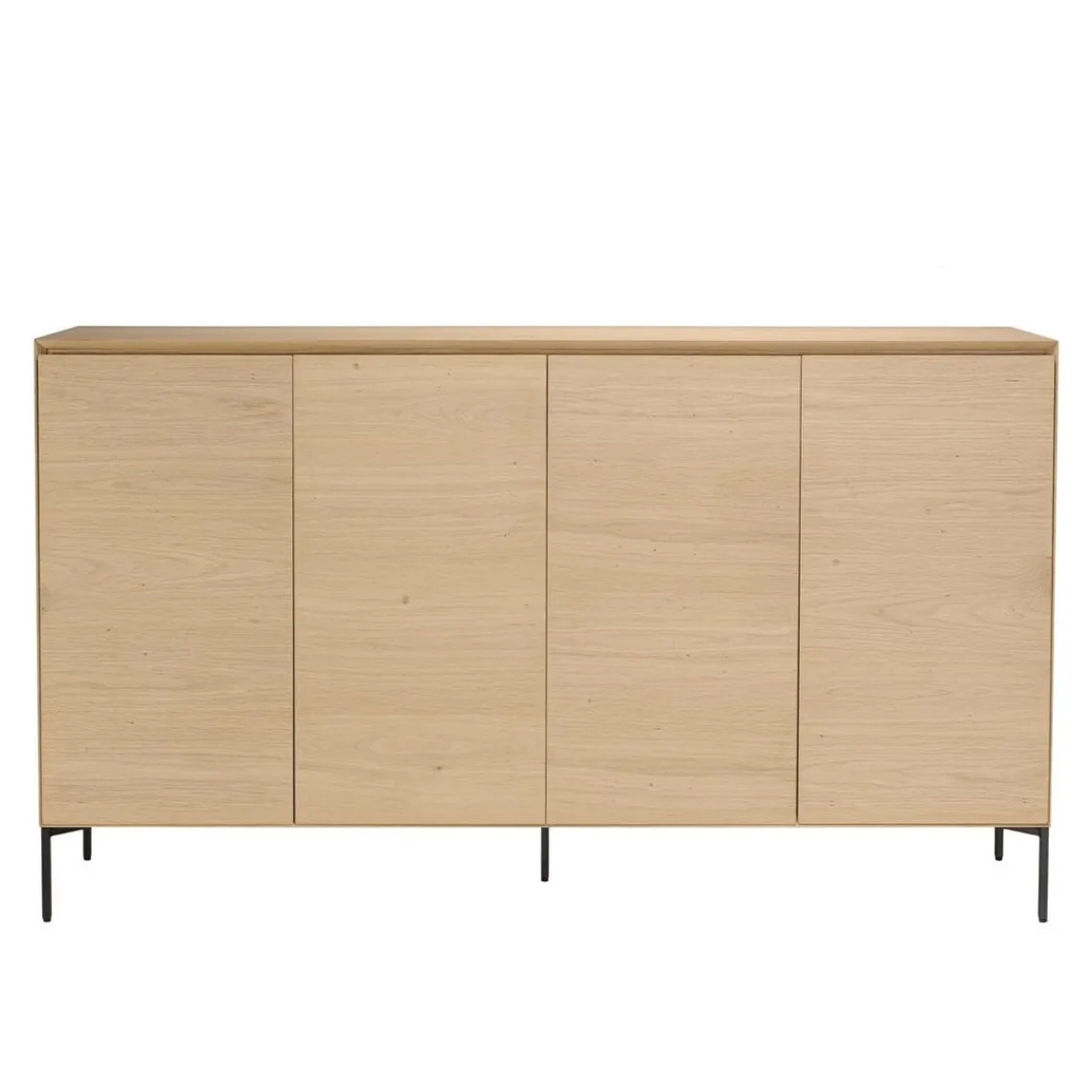 Macabane Buffet couleur naturelle 4 portes 6 étagères pieds métal noir MAXENDRE Bois Hot