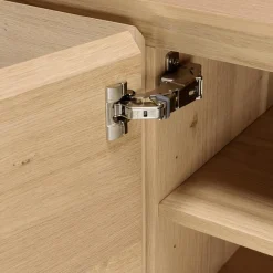 Macabane Buffet couleur naturelle 4 portes 6 étagères pieds métal noir MAXENDRE Bois Hot