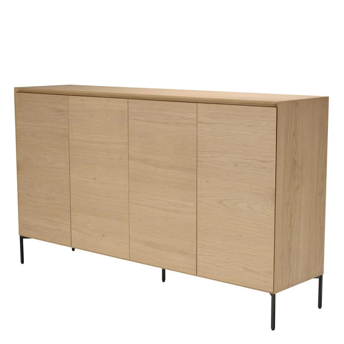 Macabane Buffet couleur naturelle 4 portes 6 étagères pieds métal noir MAXENDRE Bois Hot