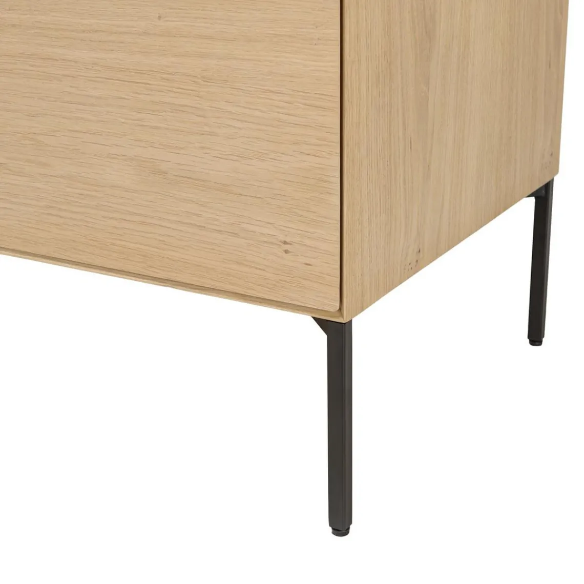 Macabane Buffet couleur naturelle 4 portes 6 étagères pieds métal noir MAXENDRE Bois Hot