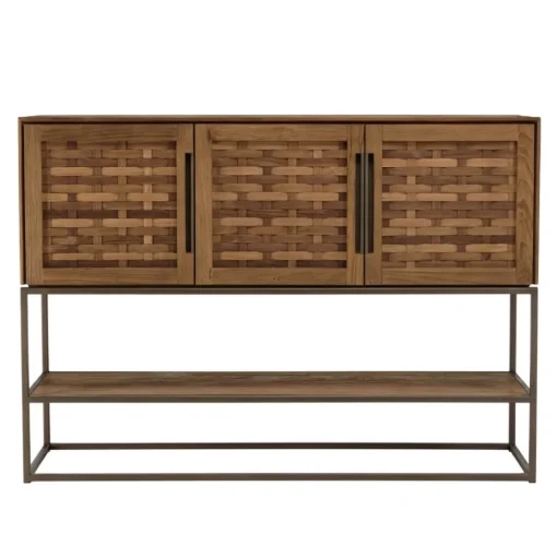 Macabane Buffet en bois de teck recyclé 3 portes Sale
