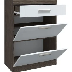 3S. x Home Buffet Haut 1 Tiroir Et 2 Portes Chêne Foncé Et Blanc Clearance