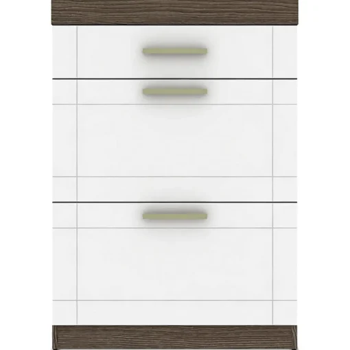 3S. x Home Buffet Haut 1 Tiroir Et 2 Portes Chêne Foncé Et Blanc Clearance