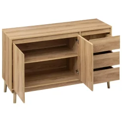 3S. x Home Buffet placard 3 tiroirs effet chêne naturel Online