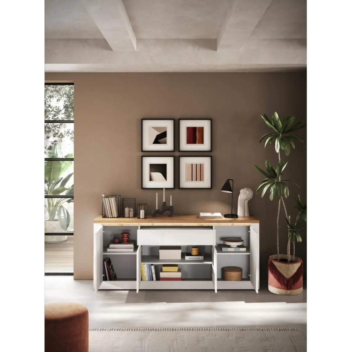 3S. x Home Buffet SAVONA Blanc style contemporain Online