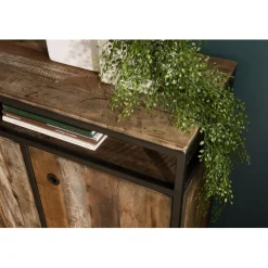Macabane Buffet SIXTINE 3 Portes Et 1 Étagère Bois Teck Recyclé Acacia Mahogany Et Métal Online