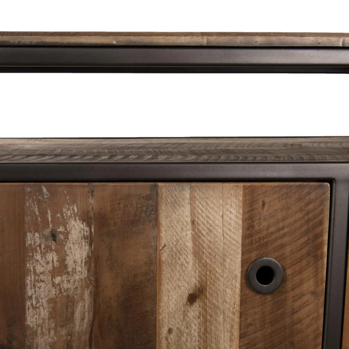 Macabane Buffet SIXTINE 3 Portes Et 1 Étagère Bois Teck Recyclé Acacia Mahogany Et Métal Online