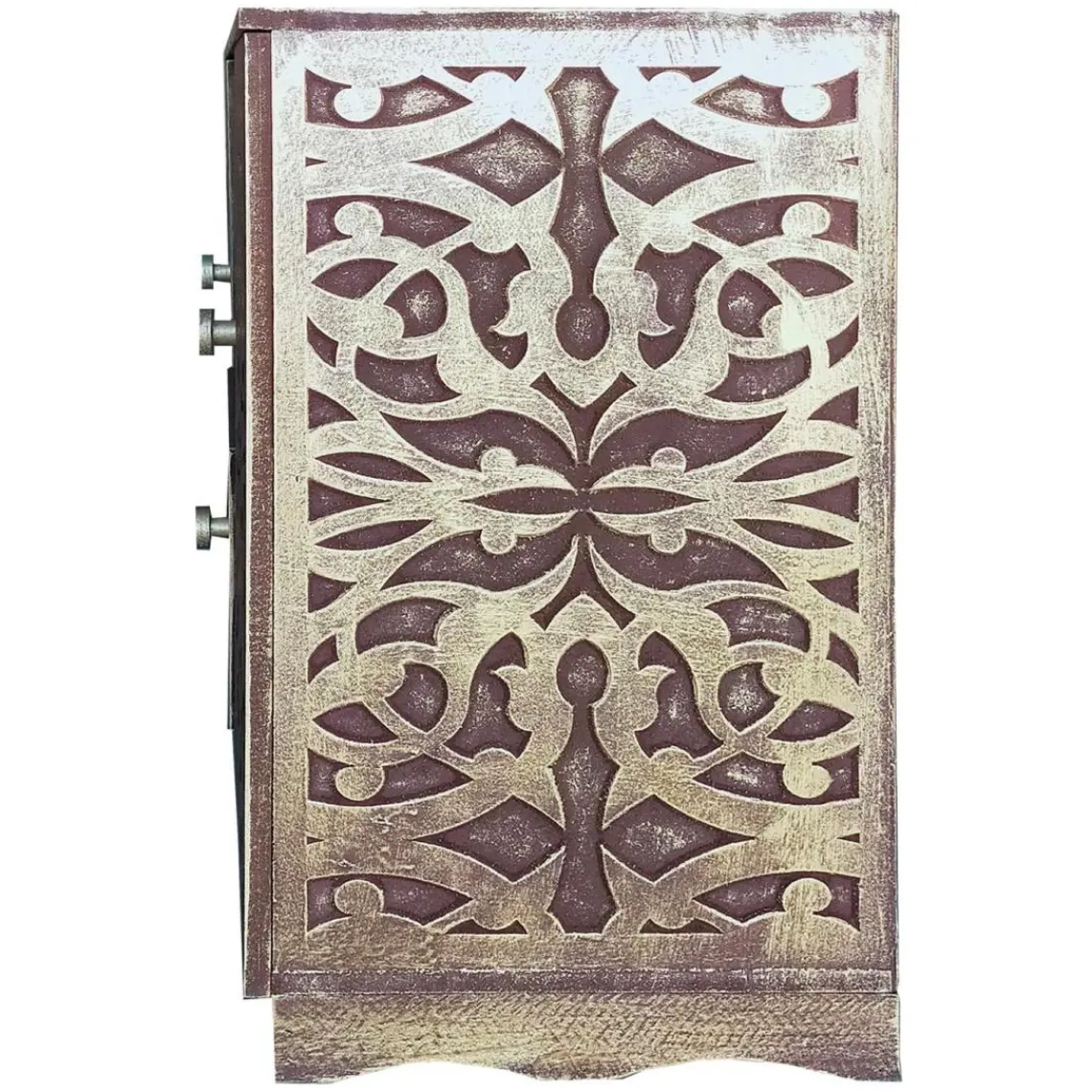 3S. x Home Buffet style oriental avec moulures Portofino Bois Marron et Or