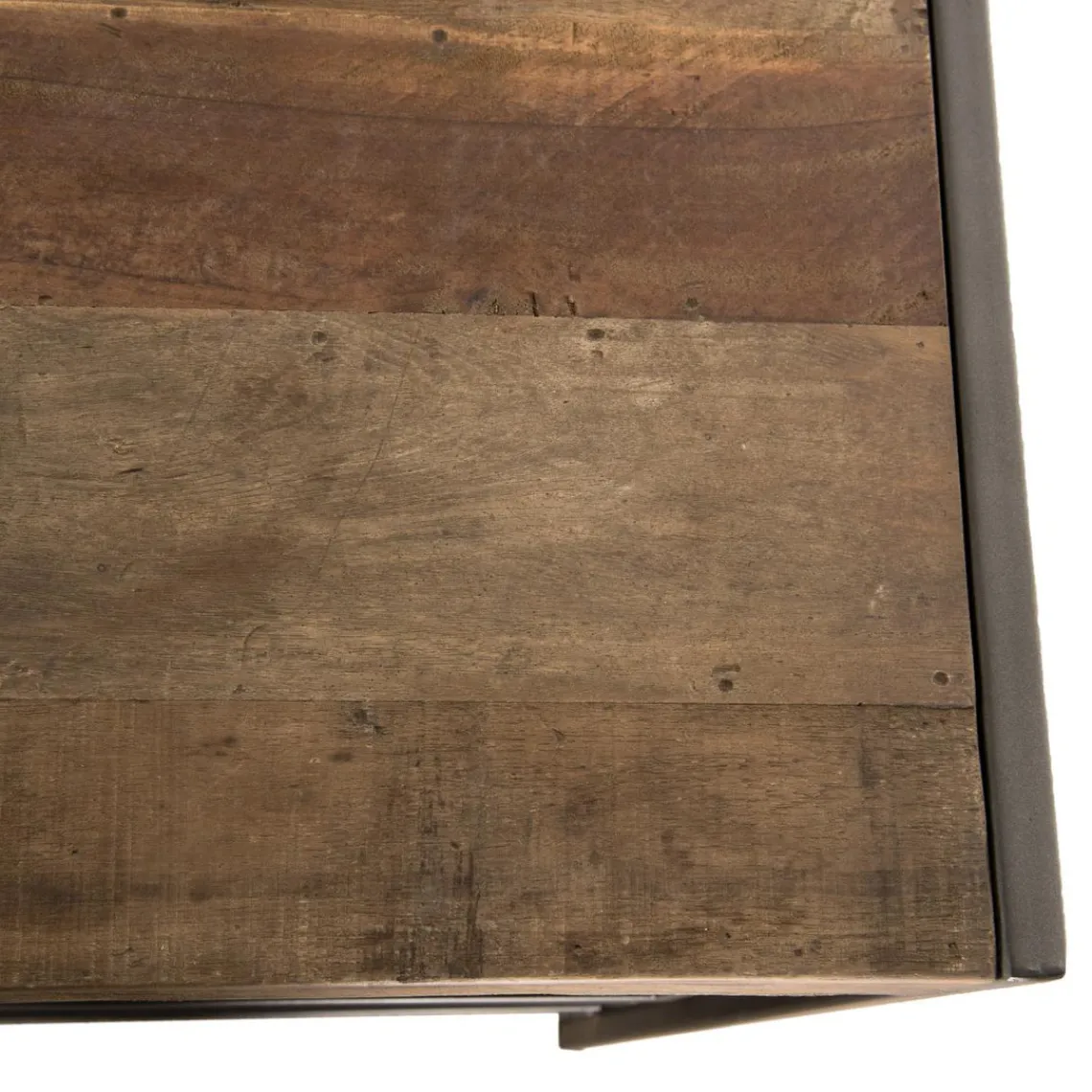 Macabane Bureau 1 Niche Et 1 Tablette Bois Teck Recyclé Acacia Mahogany Et Métal Outlet