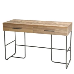 Macabane Bureau 2 tiroirs en bois et pieds métal Sale