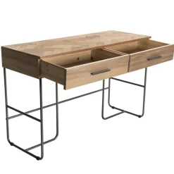 Macabane Bureau 2 tiroirs en bois et pieds métal Sale