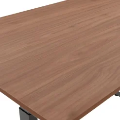 ALTEREGO Bureau assis debout électrique 'TRONIK' noir avec plateau en bois finition Noyer Best