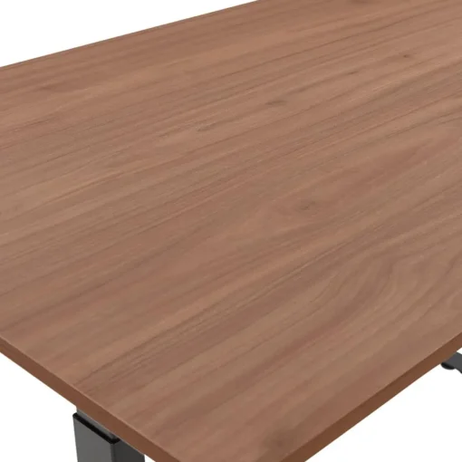 ALTEREGO Bureau assis debout électrique 'TRONIK' noir avec plateau en bois finition Noyer Best