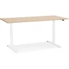 ALTEREGO Bureau assis debout électrique 'TRONIK' blanc avec plateau en bois finition naturelle Clearance