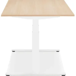 ALTEREGO Bureau assis debout électrique 'TRONIK' blanc avec plateau en bois finition naturelle Clearance