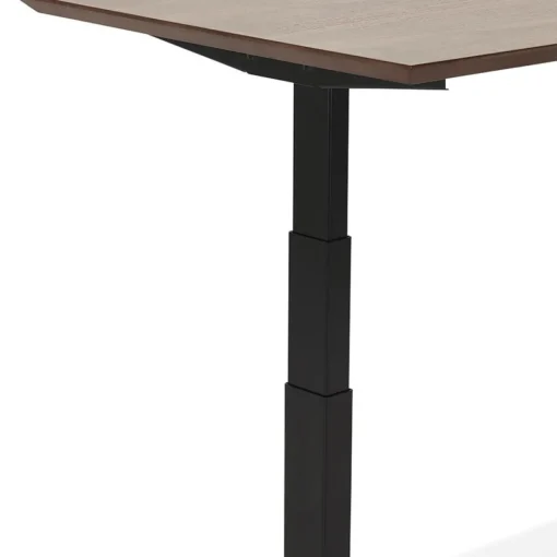 ALTEREGO Bureau assis-debout électrique 'BIONIK'avec plateau en bois finition Noyer et pied en métal noir Clearance