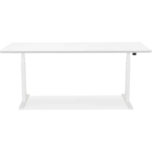 ALTEREGO Bureau assis-debout électrique 'BIONIK'avec plateau en bois et métal blanc Outlet