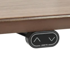 ALTEREGO Bureau assis-debout électrique 'BIONIK' avec plateau en bois finition Noyer et pied en métal Sale