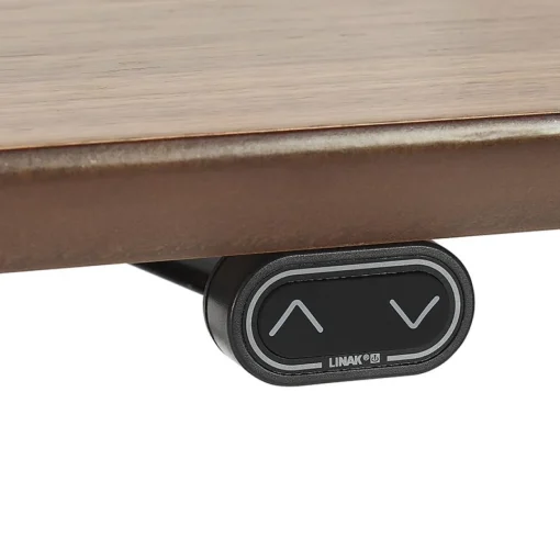 ALTEREGO Bureau assis-debout électrique 'BIONIK' avec plateau en bois finition Noyer et pied en métal Sale