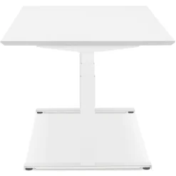 ALTEREGO Bureau assis-debout électrique 'BIONIK'avec plateau en bois et métal blanc