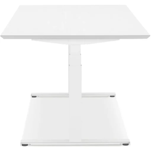 ALTEREGO Bureau assis-debout électrique 'BIONIK'avec plateau en bois et métal blanc