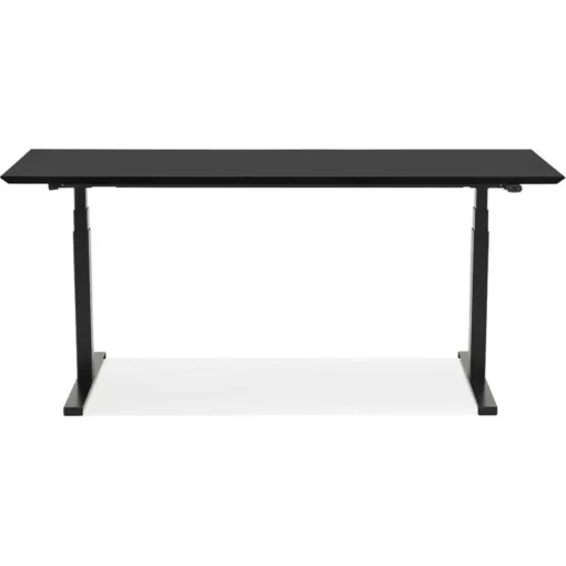 ALTEREGO Bureau assis-debout électrique avec plateau en bois et métal noir New