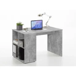 3S. x Home Bureau avec étagère gris béton AKI Sale