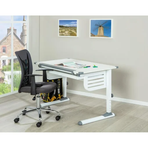 3S. x Home Bureau blanc inclinable OKALARE Clearance