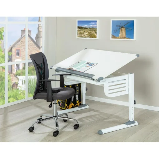 3S. x Home Bureau blanc inclinable OKALARE Clearance