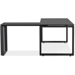 ALTEREGO Bureau d'angle design 'BAKUS' en bois et métal noir Sale