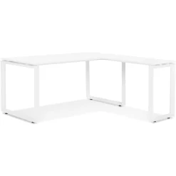 ALTEREGO Bureau d'angle design 'BAKUS' en bois et métal blanc Clearance