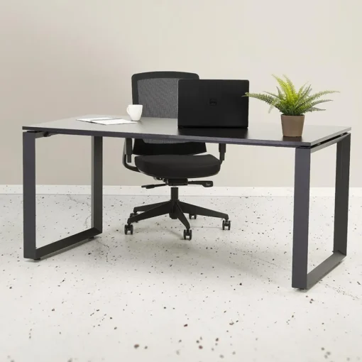 ALTEREGO Bureau d'angle design 'BAKUS' en bois finition Noyer et métal noir Online