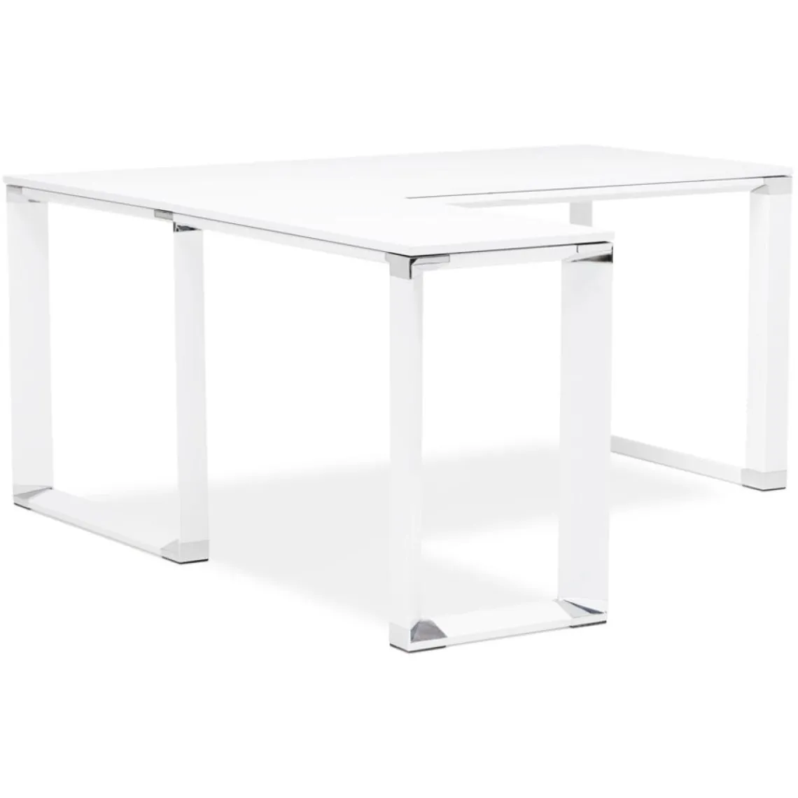 ALTEREGO Bureau d'angle design 'XLINE' en bois blanc Best
