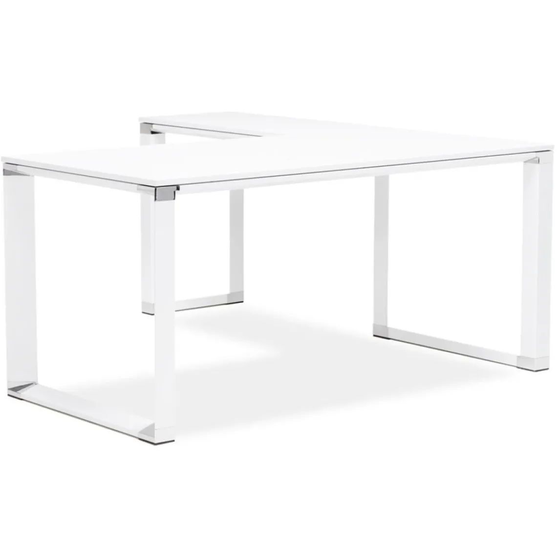 ALTEREGO Bureau d'angle design 'XLINE' en bois blanc Best