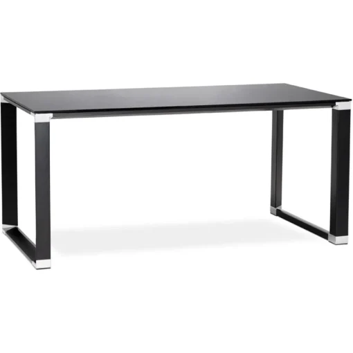 ALTEREGO Bureau de direction droit design 'XLINE' en verre noir Outlet