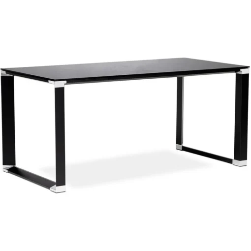 ALTEREGO Bureau de direction droit design 'XLINE' en verre noir Outlet