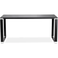 ALTEREGO Bureau de direction droit design 'XLINE' en verre noir Outlet