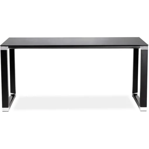ALTEREGO Bureau de direction droit design 'XLINE' en verre noir Outlet