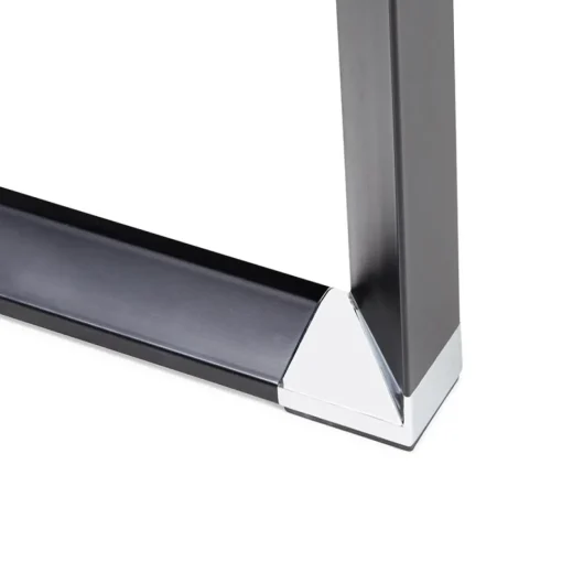 ALTEREGO Bureau de direction droit design 'XLINE' en verre noir Outlet