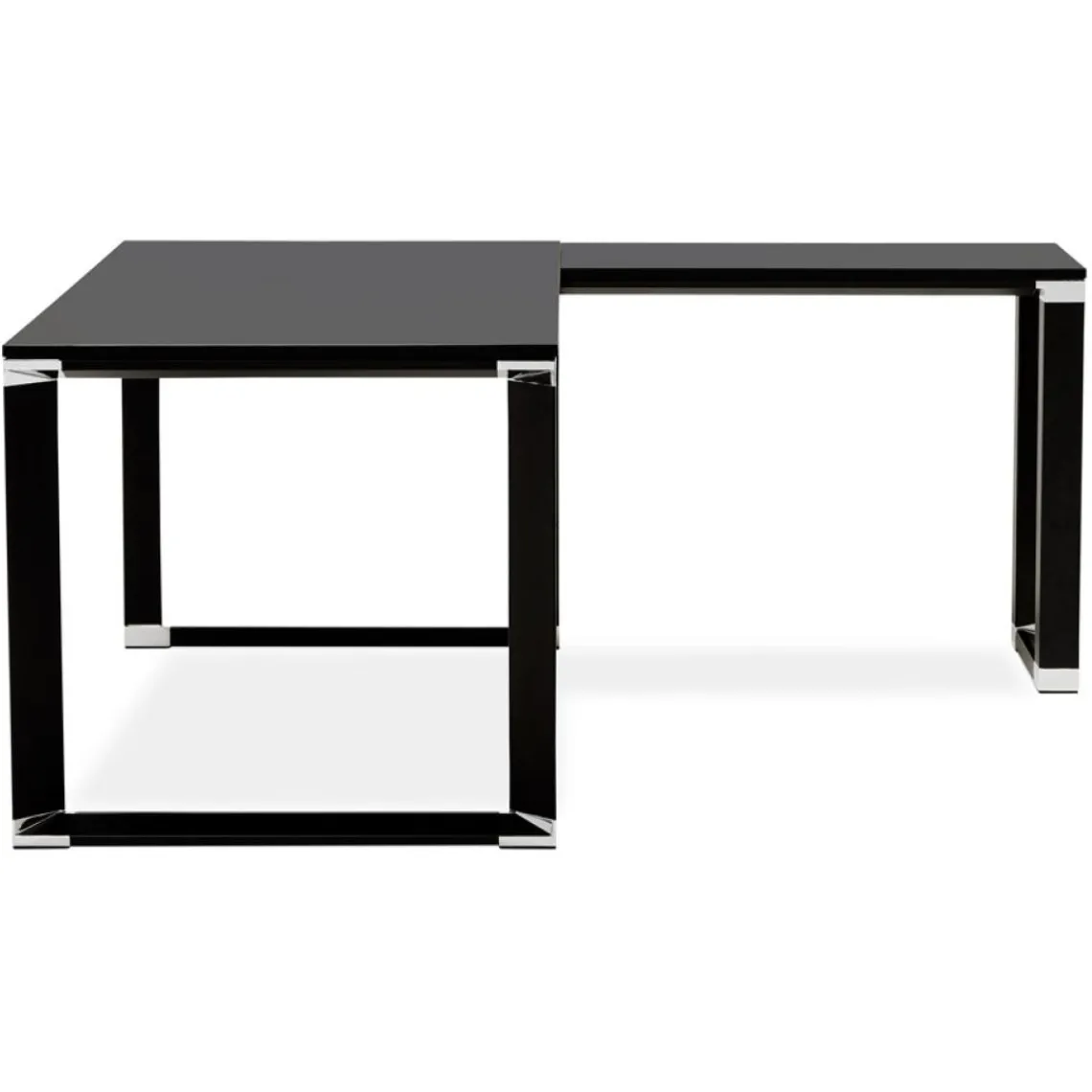 ALTEREGO Bureau de direction en angle design 'XLINE' en bois noir Outlet