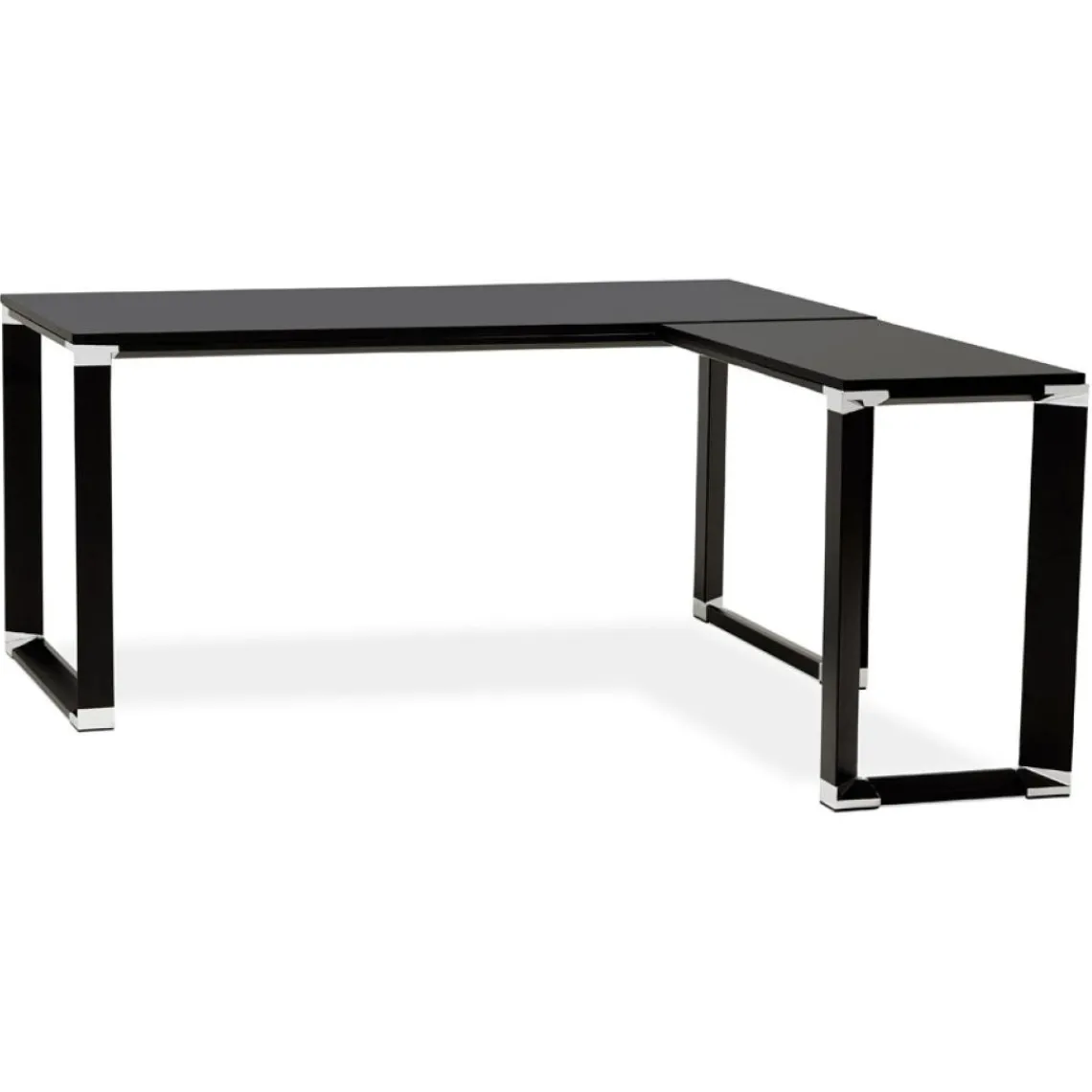 ALTEREGO Bureau de direction en angle design 'XLINE' en bois noir Outlet