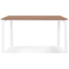 ALTEREGO Bureau droit design 'AMADEUS' en bois finition Noyer et métal blanc Online