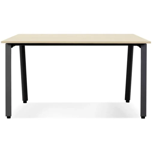 ALTEREGO Bureau droit design 'AMADEUS' en bois finition naturelle et métal noir Online