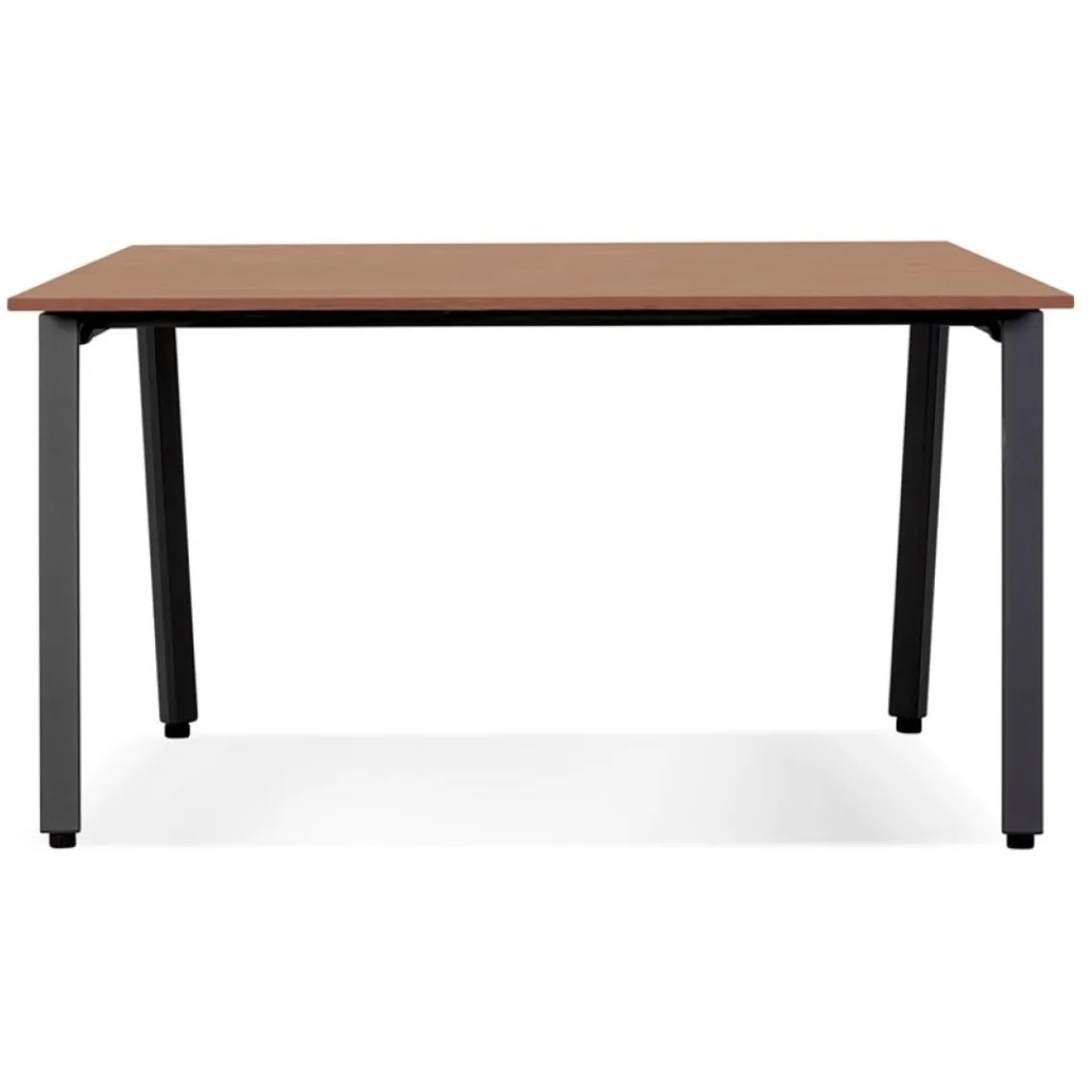 ALTEREGO Bureau droit design 'AMADEUS' en bois finition Noyer et métal noir Clearance