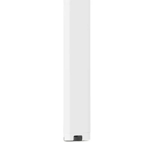 ALTEREGO Bureau droit design 'AMADEUS' en bois finition naturelle et métal blanc Clearance