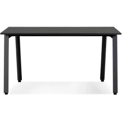 ALTEREGO Bureau droit design 'AMADEUS' en bois et métal noir Online