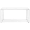 ALTEREGO Bureau droit design 'BAKUS' en verre et métal blanc