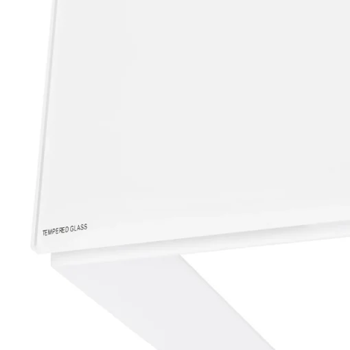 ALTEREGO Bureau droit design 'BAKUS' en verre et métal blanc